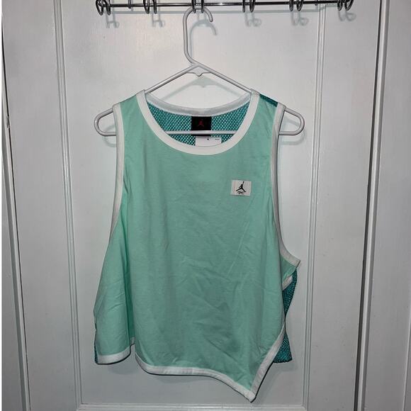 New Jordan Women's Jersey Mesh Logo Asymmetric Tank size 1X - Picture 1 of 6